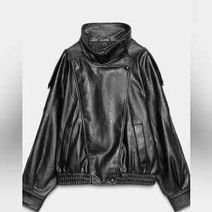 Zara Women's Sleek Black Leather Jacket